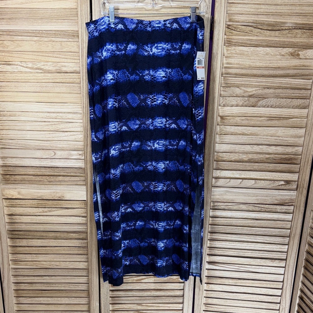 Michael Kors Blue and Black Patterned Pencil Skirt Size 2X - Picture 2 of 11